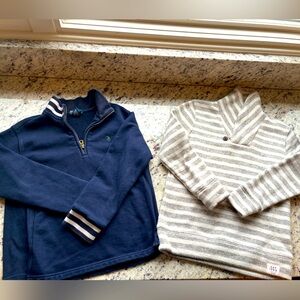 Boys Preppy Set- Shawl collar sweater and 1/4 zip sweatshirt Ralph Lauren & GAP